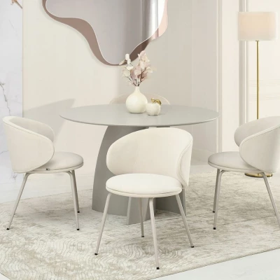 Esszimmerstuhl FLORIA - grau/creme