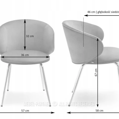 Esszimmerstuhl FLORIA - grau/creme