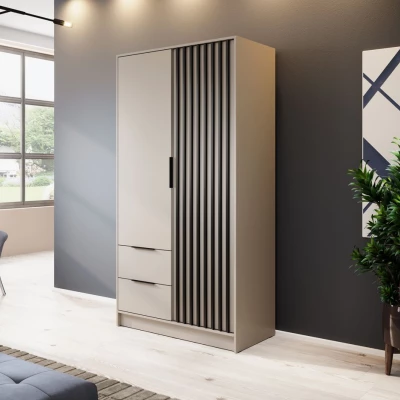 Zweitüriger Kleiderschrank MARFA – Breite 105 cm, Kaschmir/Schwarz
