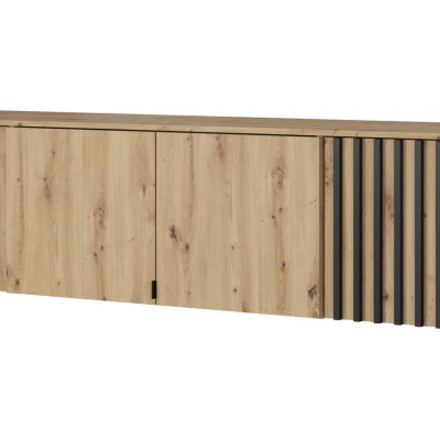 Kleiderschrankerweiterung MARFA – Breite 205 cm, Eiche handwerklich / Schwarz