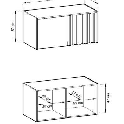 Kleiderschrank-Anbau MARFA – Breite 105 cm, Graphit/Artisan-Eiche