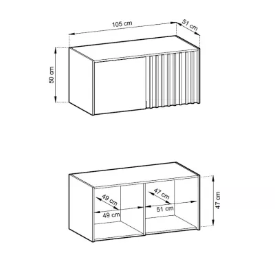 Kleiderschrank-Anbau MARFA – Breite 105 cm, Graphit/Artisan-Eiche