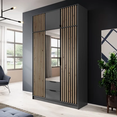 Kleiderschrankerweiterung MARFA – Breite 155 cm, Eiche handwerklich / Schwarz