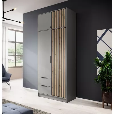 Kleiderschrank-Anbau MARFA – Breite 105 cm, Graphit/Artisan-Eiche