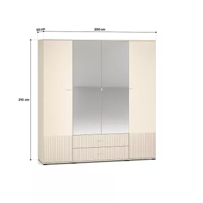 Großer Kleiderschrank 200 FAREL – Kaschmir