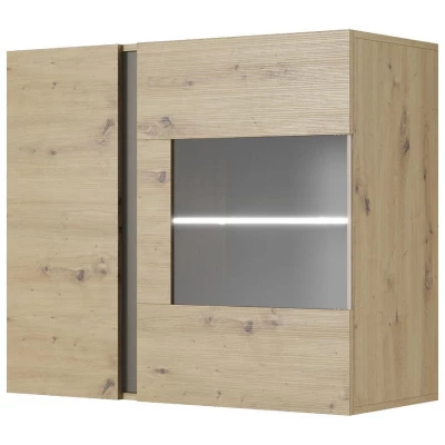 Hängevitrine 97 cm DOTHAN - Artisan Eiche / Graphit