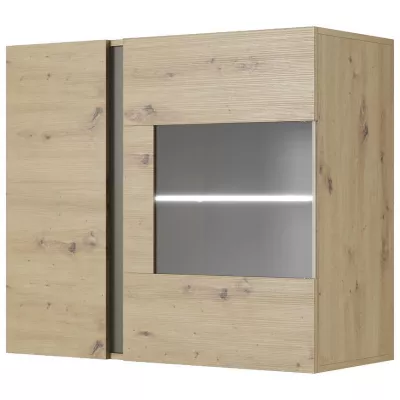 Hängevitrine 97 cm DOTHAN - Artisan Eiche / Graphit