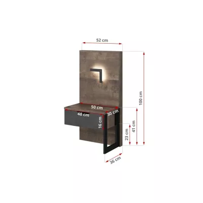 2er Set Nachttische GORDO - Eiche Sand Grande / Matera + LED Beleuchtung GRATIS
