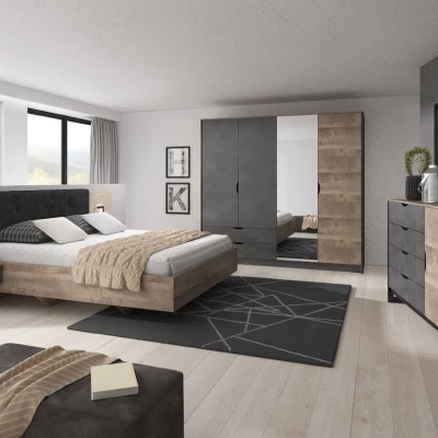 Schlafzimmer-Set mit Bett 160x200 GORDO - Eiche Sand Grande / Matera