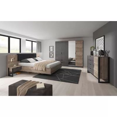 Schlafzimmer-Set mit Bett 160x200 GORDO - Eiche Sand Grande / Matera