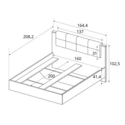 Schlafzimmer-Set mit Bett 160x200 GORDO - Eiche Sand Grande / Matera