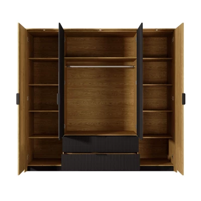 Schlafzimmer-Set mit Bett 160x200 BRENT - Baltische Eiche / Schwarz