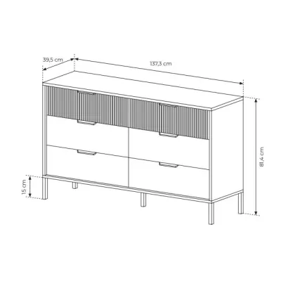 Schlafzimmer-Set mit Bett 160x200 BRENT - Baltische Eiche / Schwarz