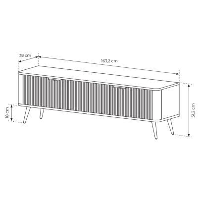 TV-Ständer 163 cm MOODY - schwarz