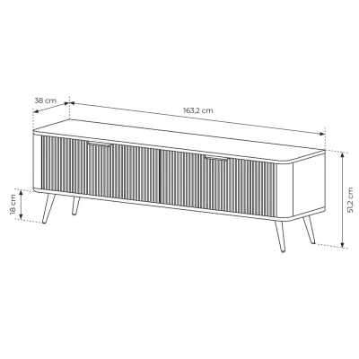 TV-Ständer 163 cm MOODY - beige