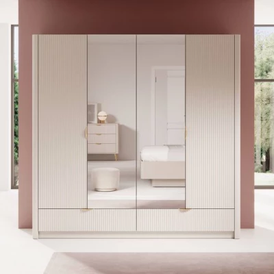 Großer Spiegelschrank 209 cm MOODY - Beige