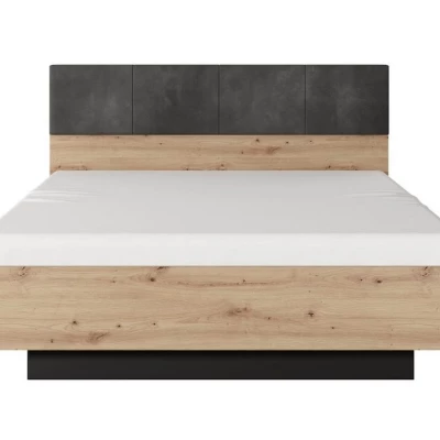 Doppelbett mit Stauraum 160x200 REFORM - Eiche handwerklich / Anthrazit
