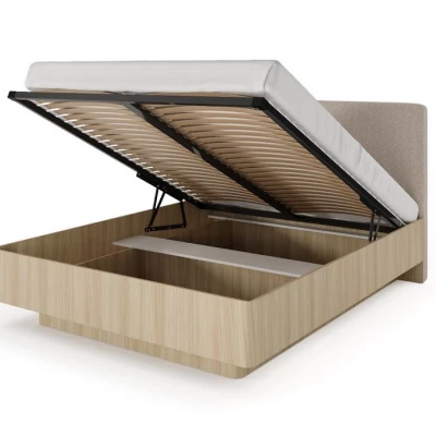 Doppelbett mit Stauraum 160x200 TROY - Barista Eiche