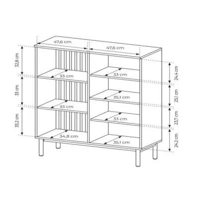 Vitrine DEMOPOLIS - Eiche evoke / schwarz + KOSTENLOSE LED-Beleuchtung