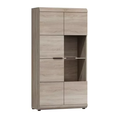 Schmaler Wohnzimmer-Vitrine LUVERNE - Sonoma-Eiche