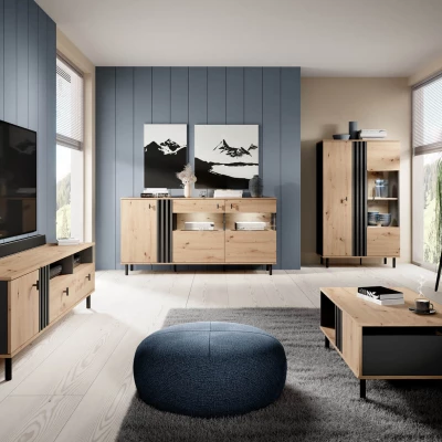 CHATOM Couchtisch - Artisan Eiche / Anthrazit