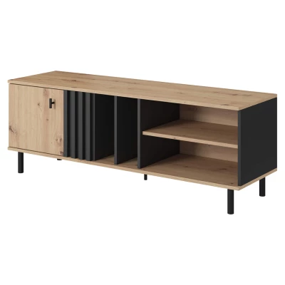 TV-Ständer 138 cm CHATOM - Artisan Eiche / Anthrazit