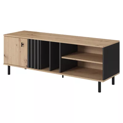 TV-Ständer 138 cm CHATOM - Artisan Eiche / Anthrazit