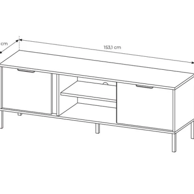 TV-Ständer 153 cm HARTSELE - Anthrazit
