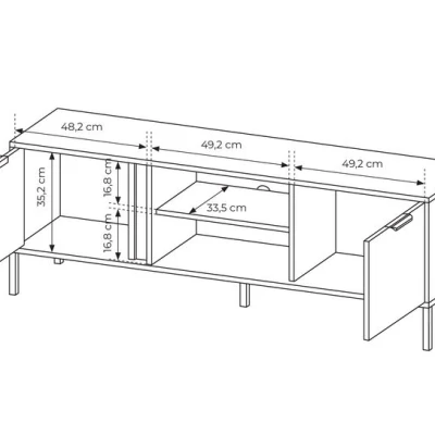 TV-Ständer 153 cm HARTSELE - Anthrazit