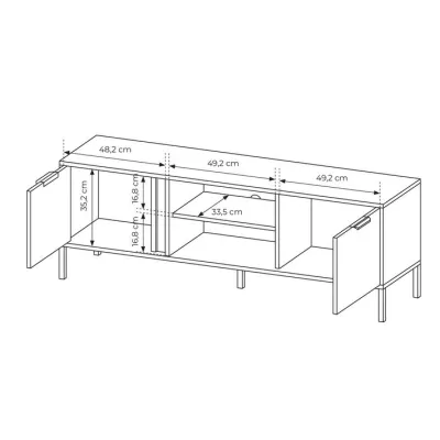 TV-Ständer 153 cm HARTSELE - Anthrazit
