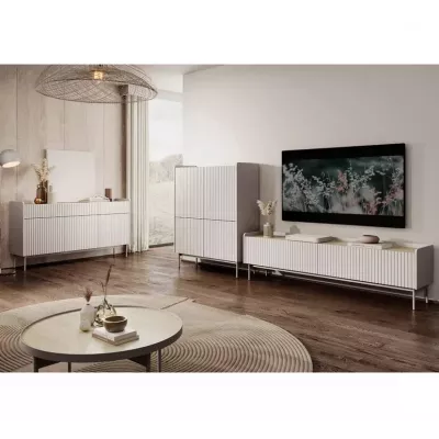 TV-Ständer 153 cm MATION - Scandi-Eiche / Beige