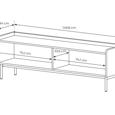 TV-Ständer 153 cm MATION - Scandi-Eiche / Beige