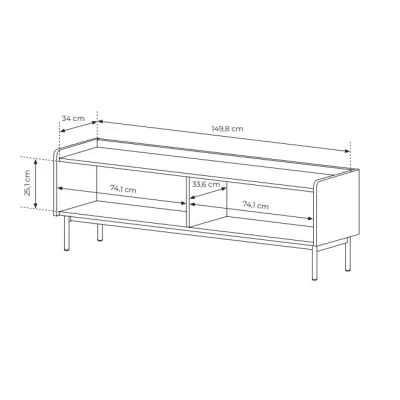 TV-Ständer 153 cm MATION - Scandi-Eiche / Beige