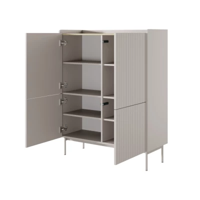 Kommode mit Türen MATION - Scandi Eiche / Beige