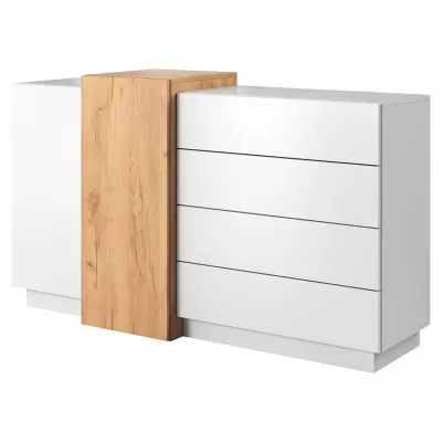 Kombinierte Kommode SYLVANIA – Gold-Kraft-Eiche / Weiß