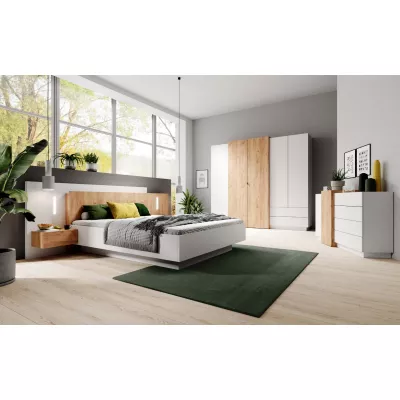 Kombinierte Kommode SYLVANIA – Gold-Kraft-Eiche / Weiß