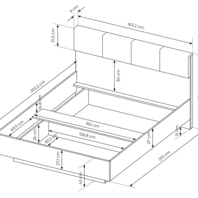 Schlafzimmer-Set mit Bett 160x200 REFORM - Eiche Artisan / Anthrazit