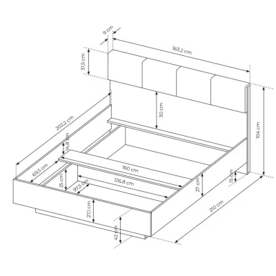 Schlafzimmer-Set mit Bett 160x200 REFORM - Eiche Artisan / Anthrazit