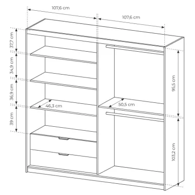Schlafzimmer-Set mit Bett 160x200 REFORM - Eiche Artisan / Anthrazit