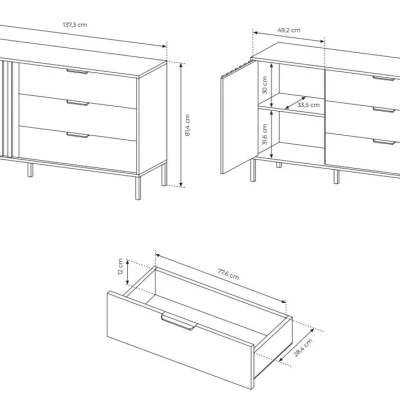 Schlafzimmer-Set mit Bett 160x200 REFORM - Eiche Artisan / Anthrazit