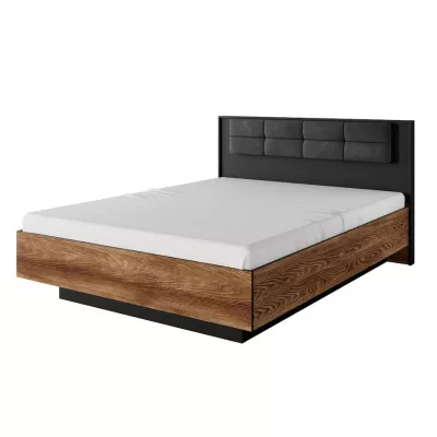 Schlafzimmer-Set mit Bett 160x200 CALERA - Kastanie/Anthrazit + GRATIS LED-Beleuchtung