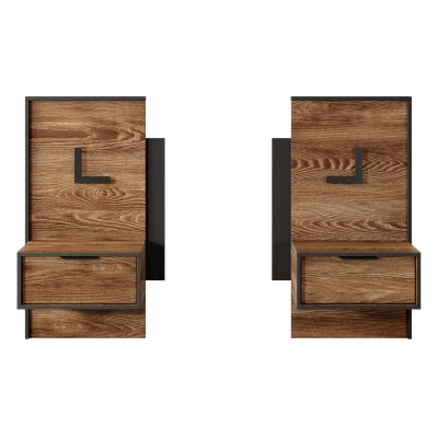 Schlafzimmer-Set mit Bett 160x200 CALERA - Kastanie/Anthrazit + GRATIS LED-Beleuchtung