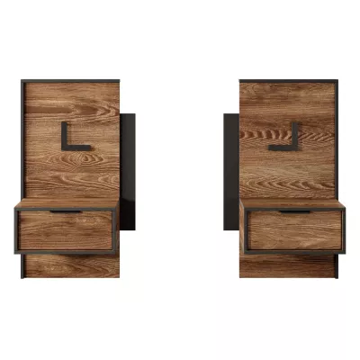 Schlafzimmer-Set mit Bett 160x200 CALERA - Kastanie/Anthrazit + GRATIS LED-Beleuchtung