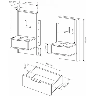 Schlafzimmer-Set mit Bett 160x200 CALERA - Kastanie/Anthrazit + GRATIS LED-Beleuchtung