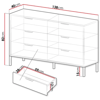 Schlafzimmer-Set mit Bett 160x200 CALERA - Kastanie/Anthrazit + GRATIS LED-Beleuchtung