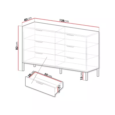 Schlafzimmer-Set mit Bett 160x200 CALERA - Kastanie/Anthrazit + GRATIS LED-Beleuchtung