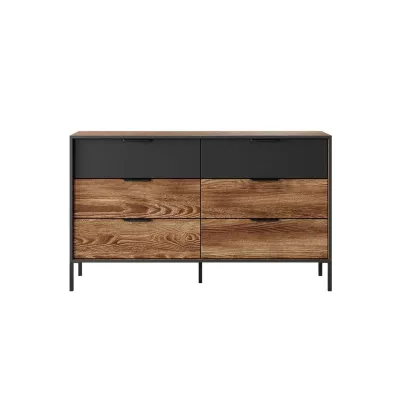 Schlafzimmer-Set mit Bett 160x200 CALERA - Kastanie/Anthrazit + GRATIS LED-Beleuchtung