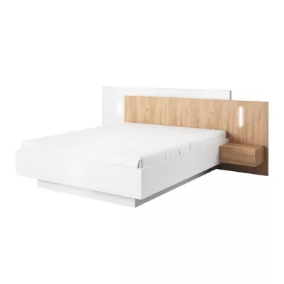 Schlafzimmermöbel mit Bett 160x200 SYLVANIA 2 - Kraft Eiche Gold/Weiß + GRATIS LED-Beleuchtung
