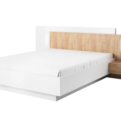 Schlafzimmer-Set mit Bett 160x200 SYLVANIA 1 - Kraft Eiche Gold / Weiß + GRATIS LED-Beleuchtung