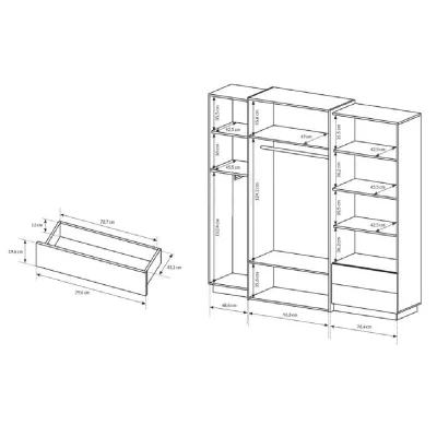 Schlafzimmer-Set mit Bett 160x200 SYLVANIA 1 - Kraft Eiche Gold / Weiß + GRATIS LED-Beleuchtung